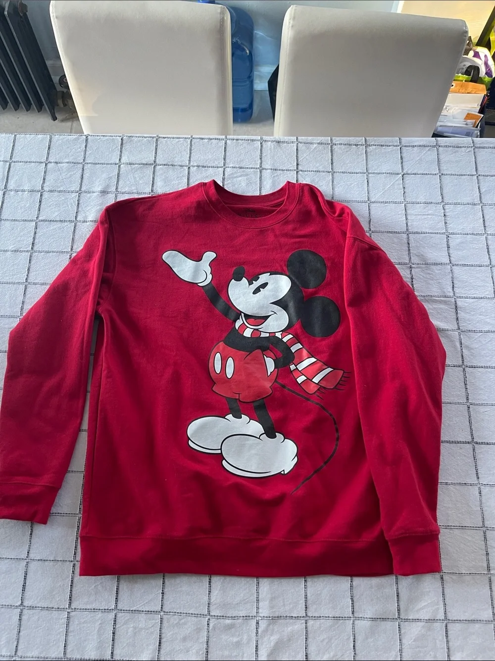 Disney Red Mickey Mouse Graphic Crewneck Sweater